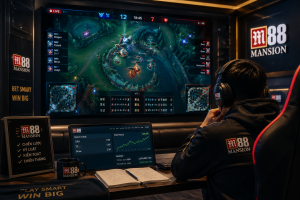 Người chơi theo dõi trận đấu Esports trên màn hình lớn
